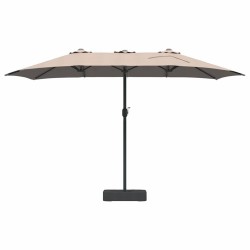 Parasol de jardin Taupe 385 x 209 x 244 cm tissu 