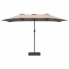 Parasol de jardin Taupe 385 x 209 x 244 cm tissu 