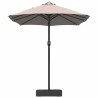 Parasol de jardin Taupe 385 x 209 x 244 cm tissu 