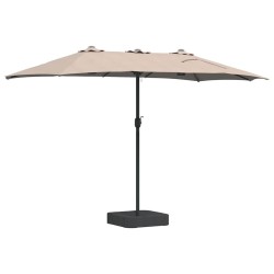 Parasol de jardin Taupe 385 x 209 x 244 cm tissu 