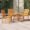Chaises à manger de jardin lot de 3 bois massif d'acacia 