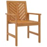 Chaises à manger de jardin lot de 3 bois massif d'acacia 