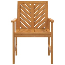 Chaises à manger de jardin lot de 3 bois massif d'acacia 