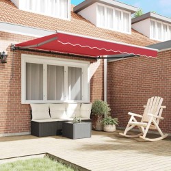 Auvent Rétractable Rouge 350x250 cm Tissu 