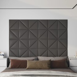 Panneaux muraux 12 pcs Gris 30x30 cm Similicuir 0,54 m² 