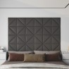 Panneaux muraux 12 pcs Gris 30x30 cm Similicuir 0,54 m² 