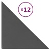 Panneaux muraux 12 pcs Gris 30x30 cm Similicuir 0,54 m² 