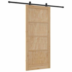 Porte coulissante avec matériel 'ORKDAL'en bois massif de pin 