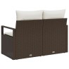 Canapé de jardin 2 places avec rangement et coussins en poly rattan 