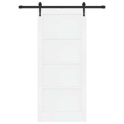 Porte coulissante avec quincaillerie 'ORKDAL'en pin massif blanc 