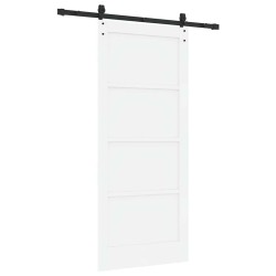 Porte coulissante avec quincaillerie 'ORKDAL'en pin massif blanc 