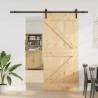 Porte coulissante et kit de quincaillerie 100x210 cm pin massif 