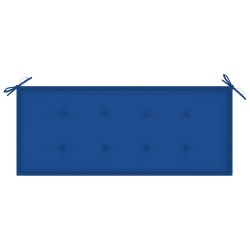 Banc Batavia avec coussin bleu royal 120 cm Bois de teck massif 