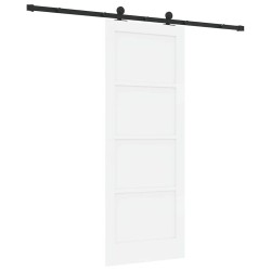 Porte coulissante avec quincaillerie 'ORKDAL'Bois massif blanc en pin 