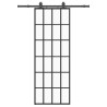 Porte coulissante kit de quincaillerie noir 76x205 cm verre ESG 
