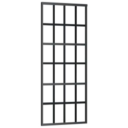Porte coulissante kit de quincaillerie noir 76x205 cm verre ESG 