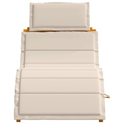 Chaises longues avec coussins 2 pcs crème en bois d'acacia résistant 