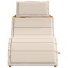 Chaises longues avec coussins 2 pcs crème en bois d'acacia résistant 