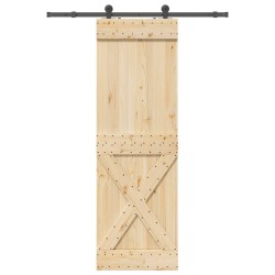 Porte coulissante et kit de quincaillerie 70x210 cm pin massif 