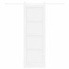 Porte coulissante avec matériel blanc 73,5x211 cm en pin massif 