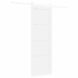 Porte coulissante avec matériel blanc 73,5x211 cm en pin massif 