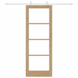 Porte coulissante avec kit de quincaillerie 'ORKDAL'Bois massif et verre 