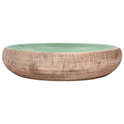 Vasque à poser vert et marron ovale 59x40x15 cm céramique 