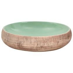 Vasque à poser vert et marron ovale 59x40x15 cm céramique 