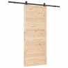 Porte coulissante Marron 90 x 208 cm Bois massif en pin 