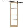 Porte Coulissante avec Kit de Quincaillerie 83x232 cm Bois Massif de Pin 