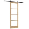 Porte Coulissante avec Kit de Quincaillerie 83x232 cm Bois Massif de Pin 