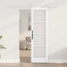 Ensemble de Porte Coulissante avec Quincaillerie Blanche 61x198,5 cm Bois Massif Pin 