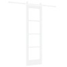 Ensemble de Porte Coulissante avec Quincaillerie Blanche 61x198,5 cm Bois Massif Pin 