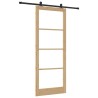 Porte Coulissante avec Kit 'ORKDAL'Bois Massif & Verre 