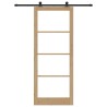 Porte Coulissante avec Kit 'ORKDAL'Bois Massif & Verre 