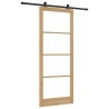 Porte Coulissante avec Kit 'ORKDAL'Bois Massif & Verre 
