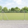 Clôture en maille soudée avec 13 poteaux flanqués 1x50 m en acier galvanisé 