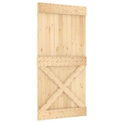 Porte coulissante et kit de quincaillerie 100x210 cm pin massif 