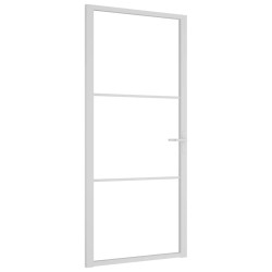 Porte intérieure 93x201,5 cm Blanc Verre ESG et aluminium 
