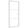 Porte intérieure 93x201,5 cm Blanc Verre ESG et aluminium 