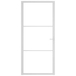 Porte intérieure 93x201,5 cm Blanc Verre ESG et aluminium 