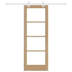 Porte coulissante avec matériel 73,5x198,5 cm en bois massif de pin 
