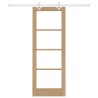 Porte coulissante avec matériel 73,5x198,5 cm en bois massif de pin 