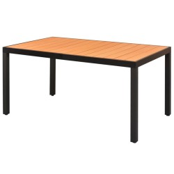 Table de jardin Marron 150 x 90 x 74 cm Aluminium et WPC 
