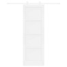 Porte coulissante avec kit de quincaillerie blanche 73,5 x 211 cm en bois massif de pin 