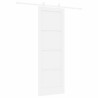 Porte coulissante avec kit de quincaillerie blanche 73,5 x 211 cm en bois massif de pin 