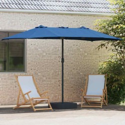 Parasol de jardin Bleu 385 x 209 x 244 cm tissu 