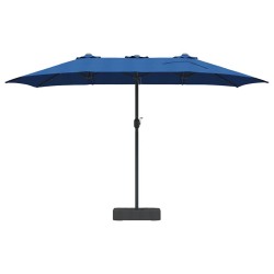 Parasol de jardin Bleu 385 x 209 x 244 cm tissu 