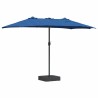 Parasol de jardin Bleu 385 x 209 x 244 cm tissu 