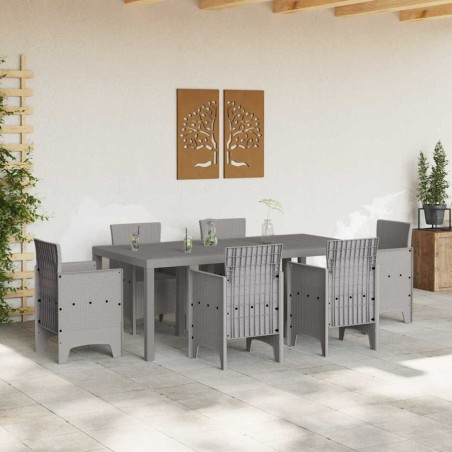 Table de jardin Gris clair 200x100x73 cm Poly Rattan 
